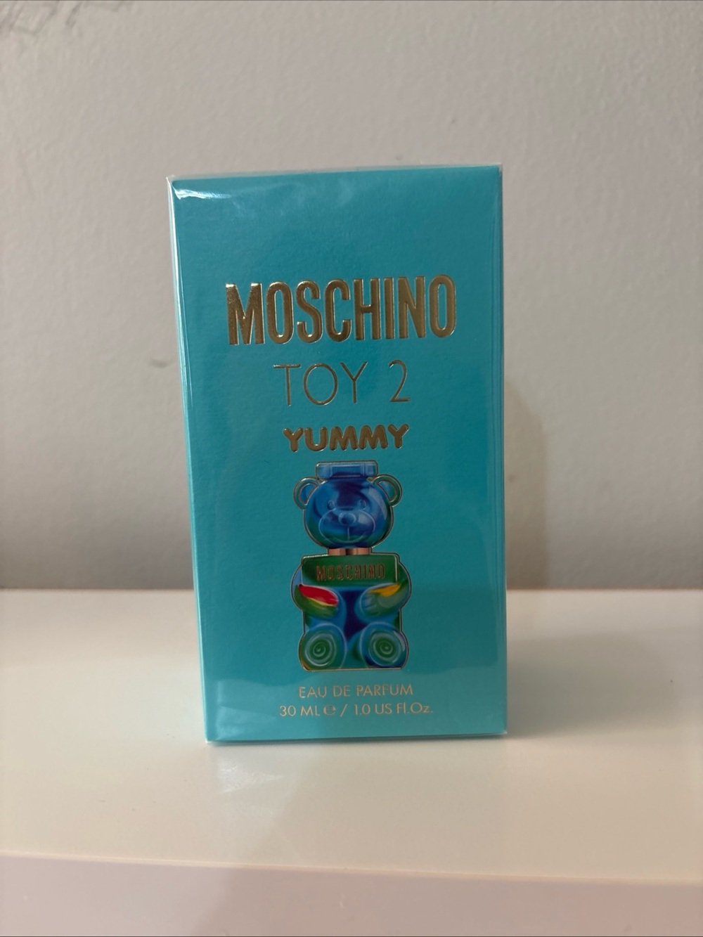 Moschino Toy 2 Yummy - Turquoise Blue Box with Multicolor Bear